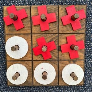 Rustic Wooden Tic Tac Toe Board